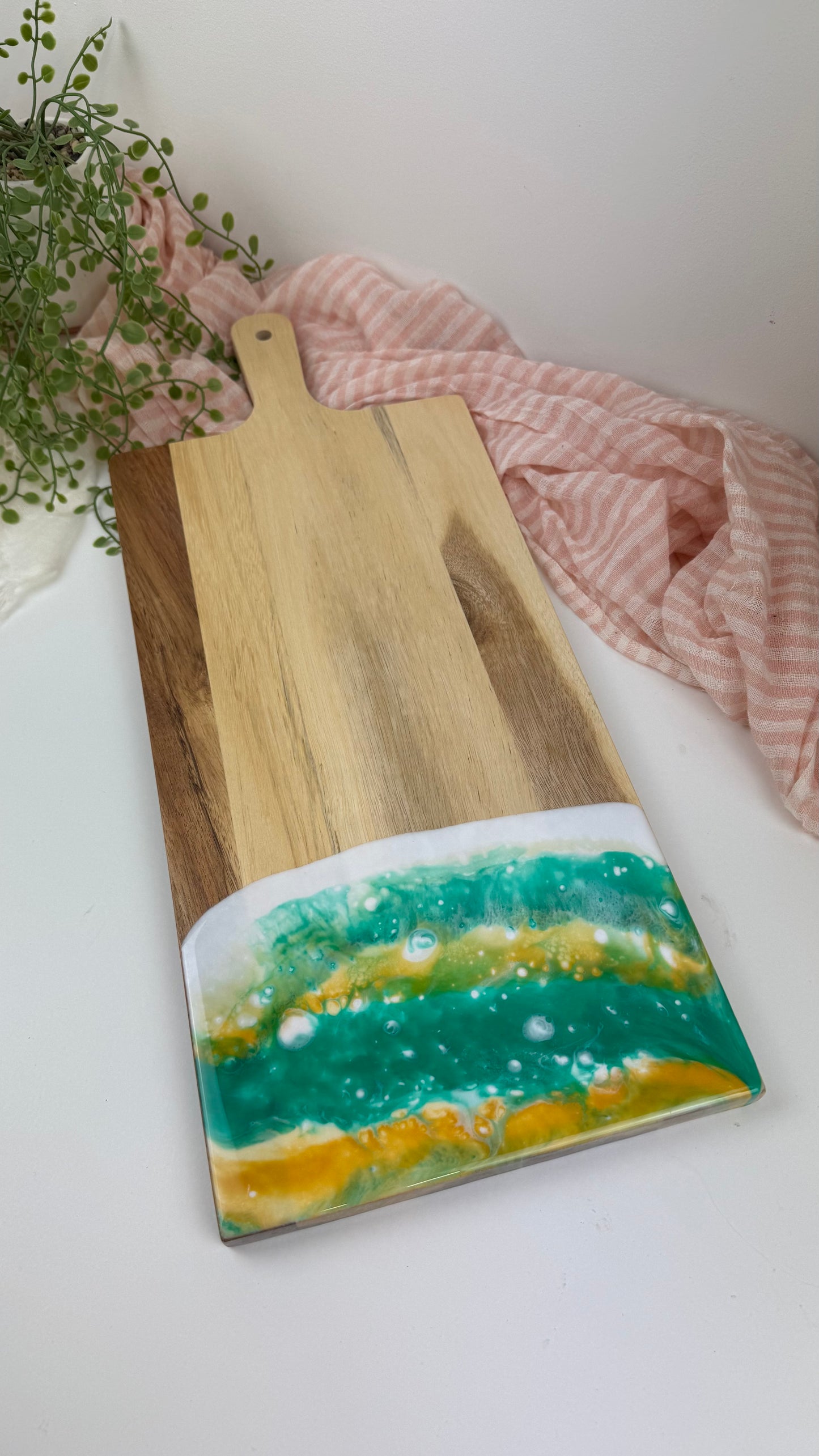 Wooden Board - Paddle boards Emerald green and gold