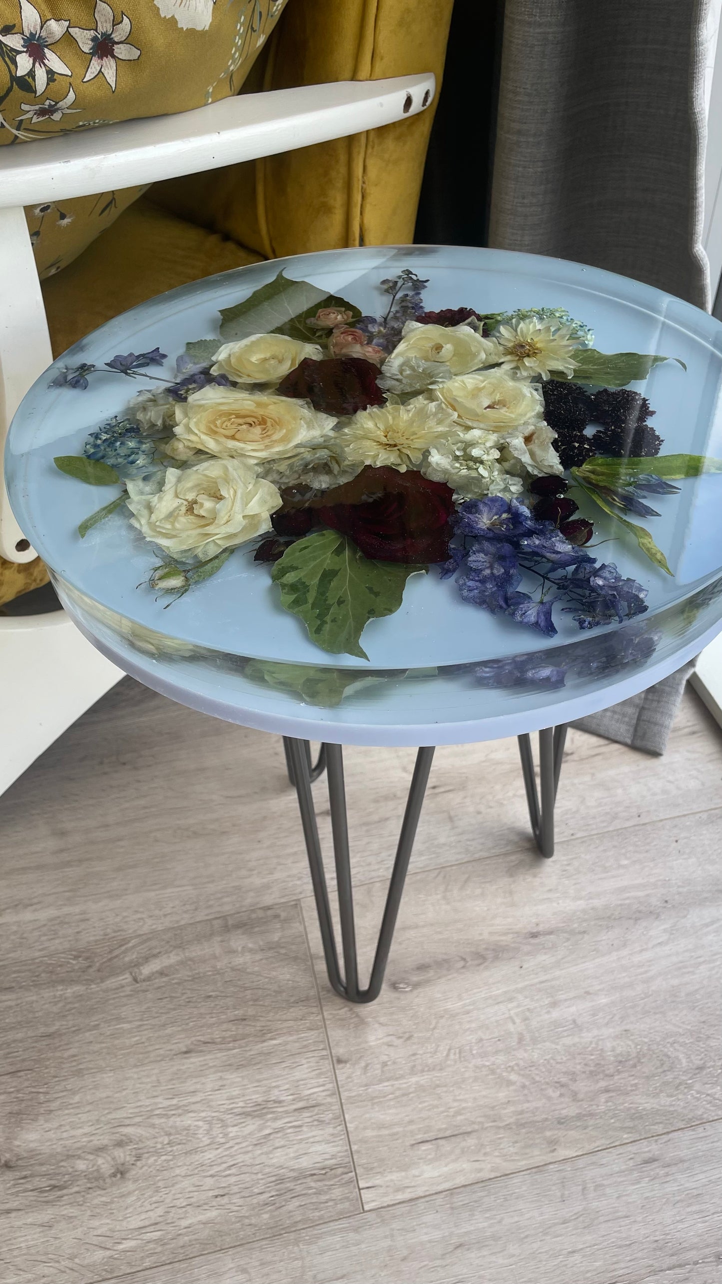 Side table - blue shimmer