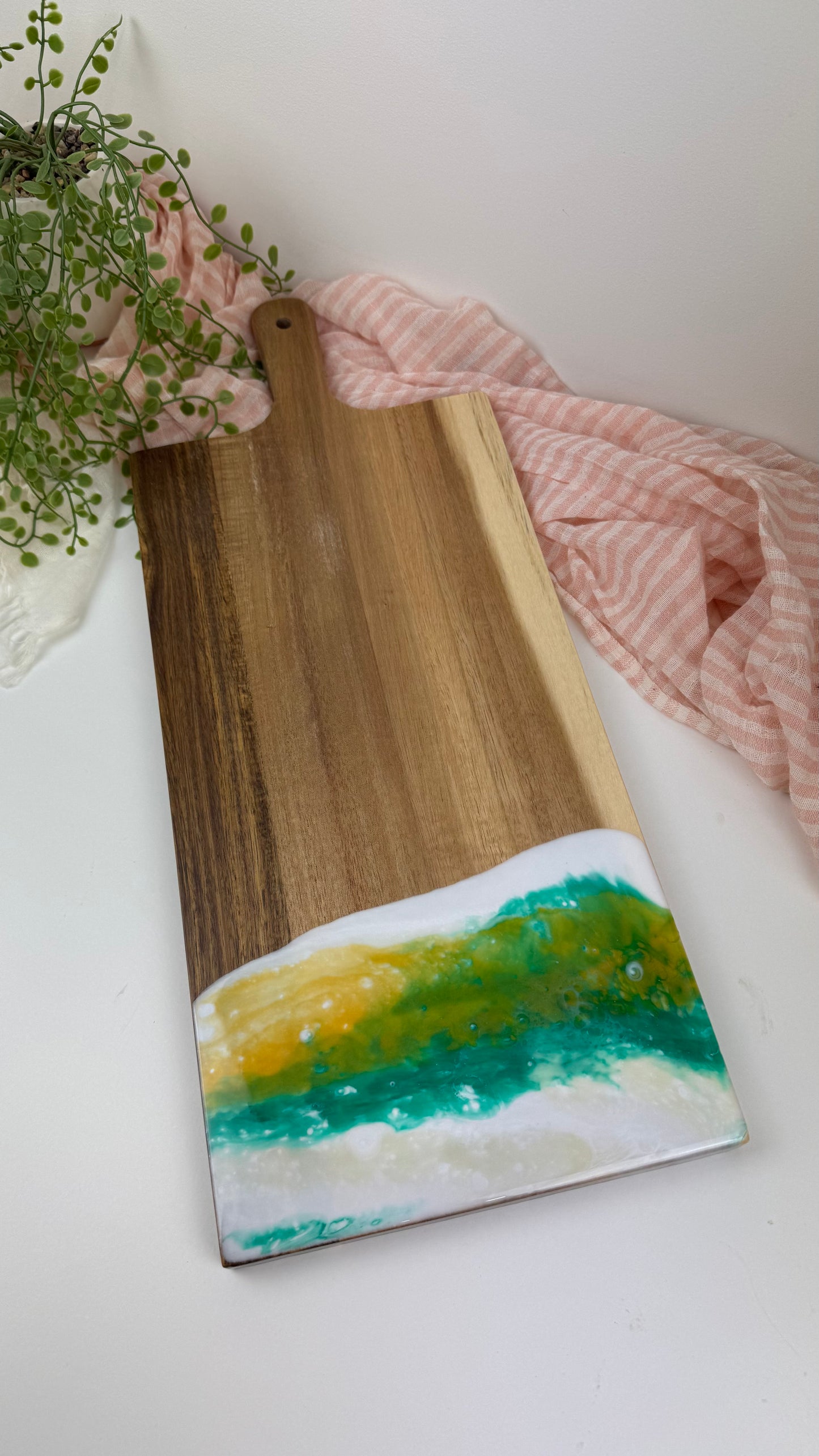 Wooden Board - Paddle boards Emerald green and gold