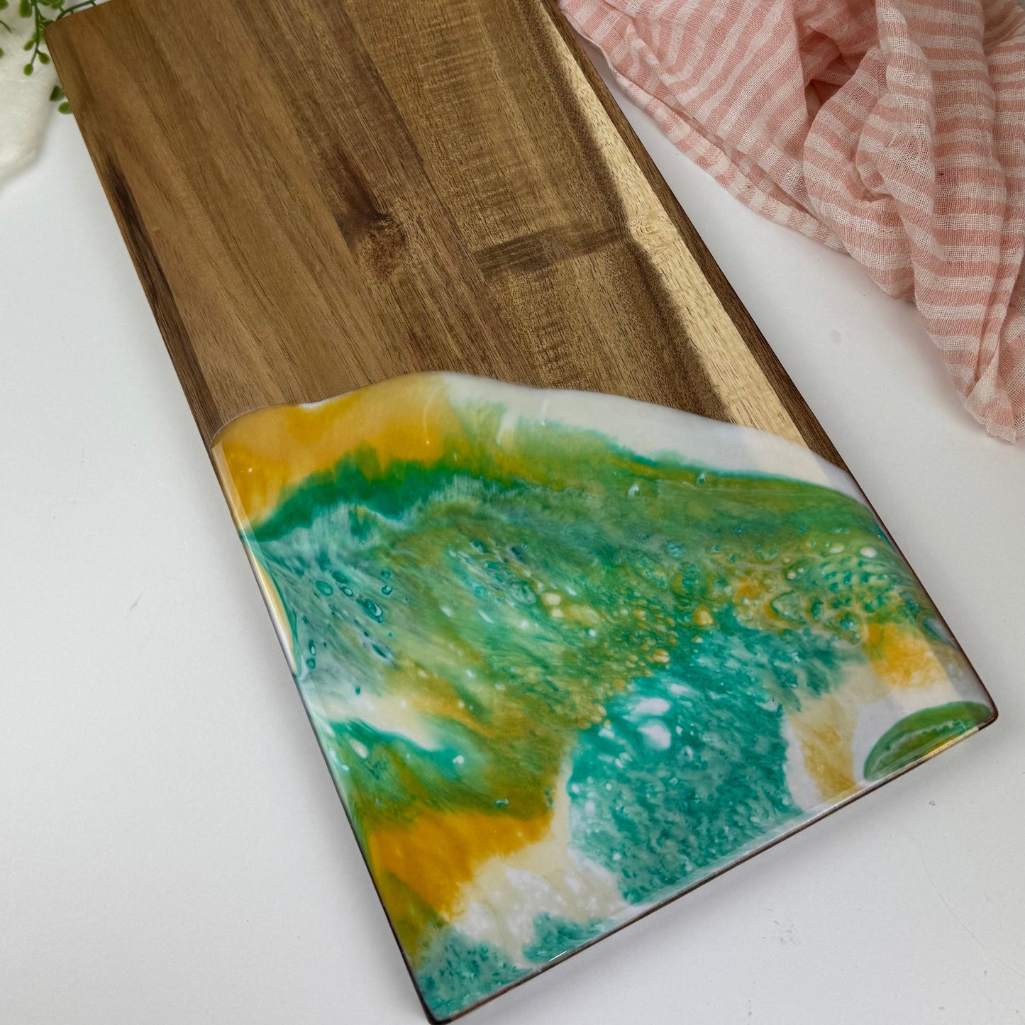 Wooden Board - Paddle boards Emerald green and gold