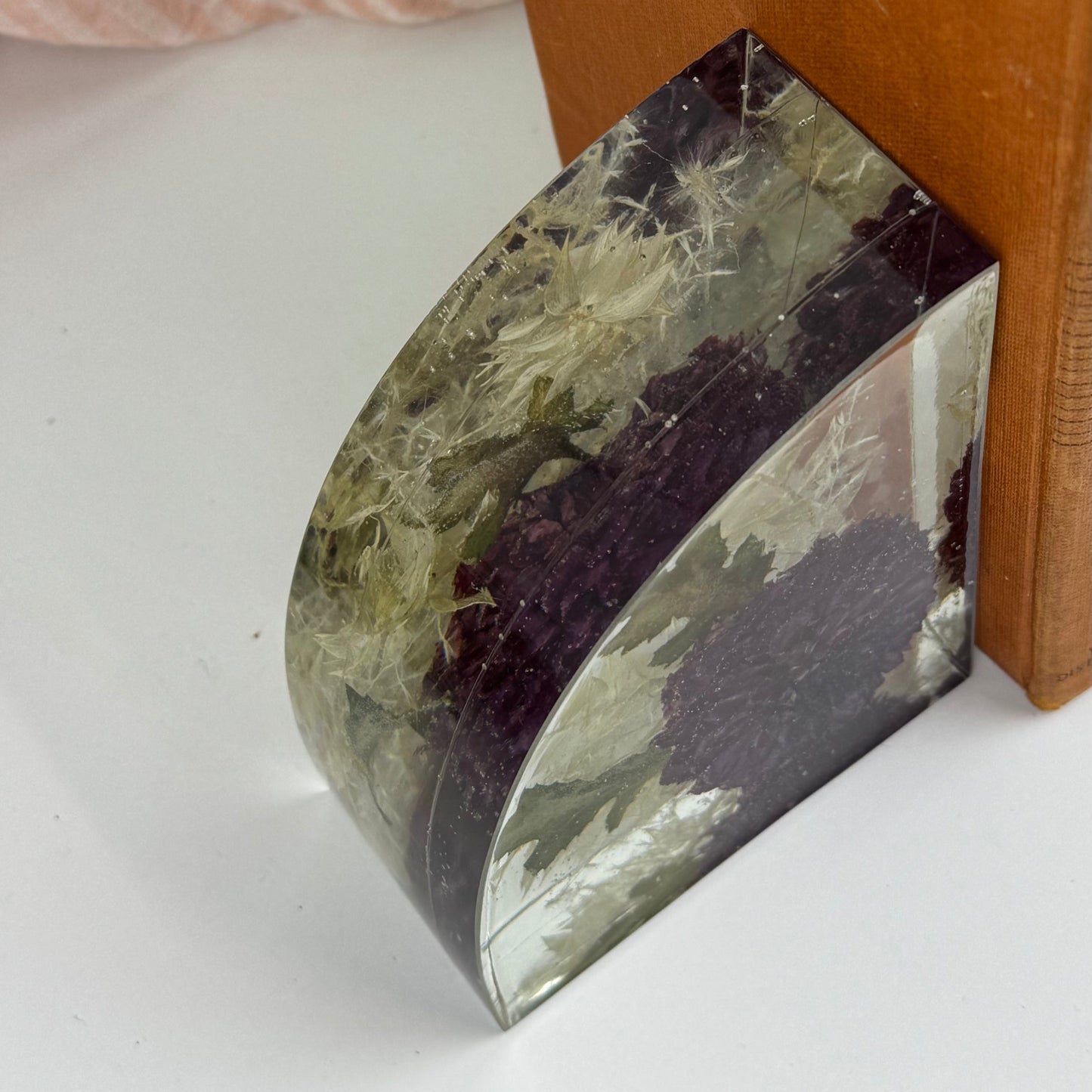 Resin Floral Bookend | Dried Flowers | NZ Made