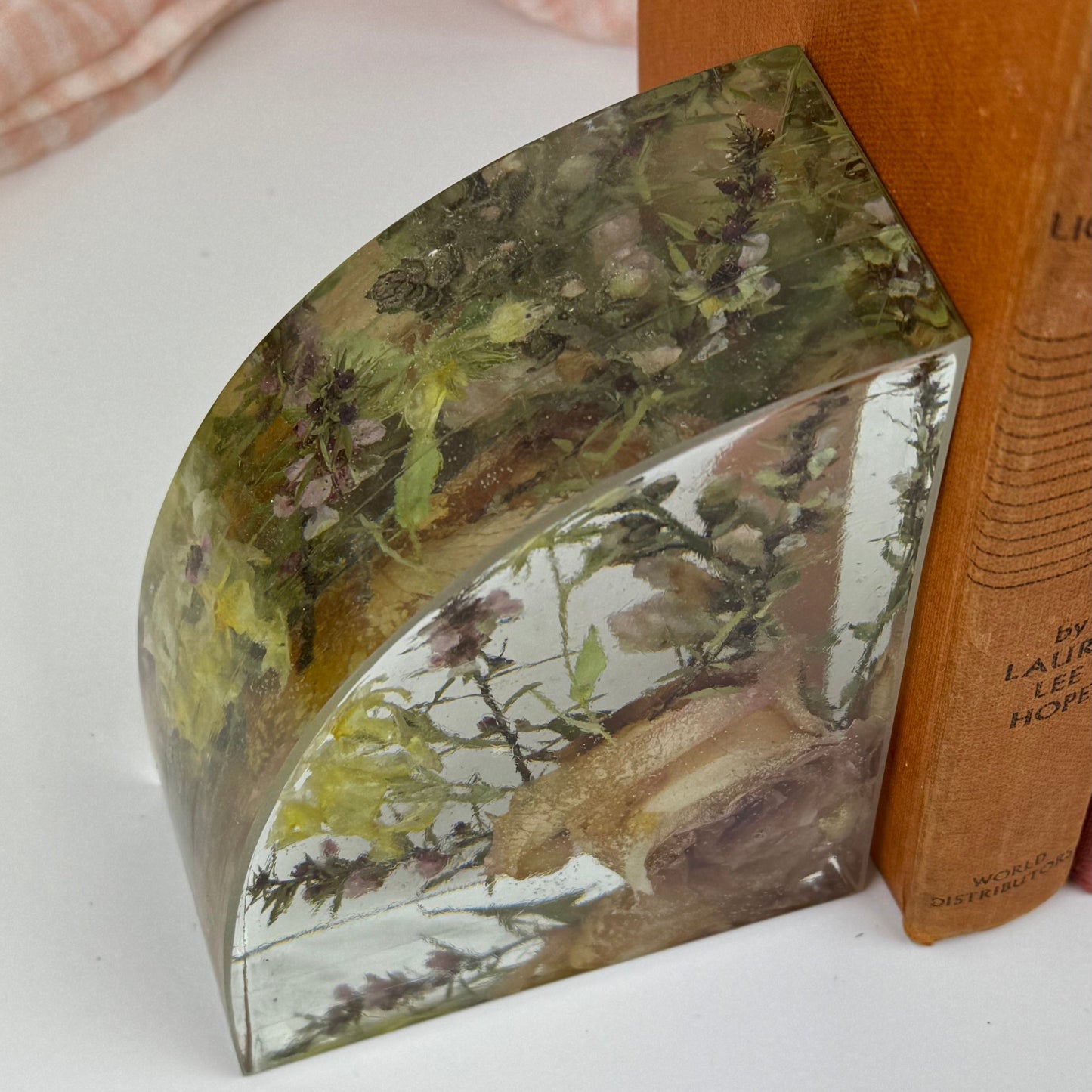 Resin Floral Bookend | Dried Flowers | NZ Made