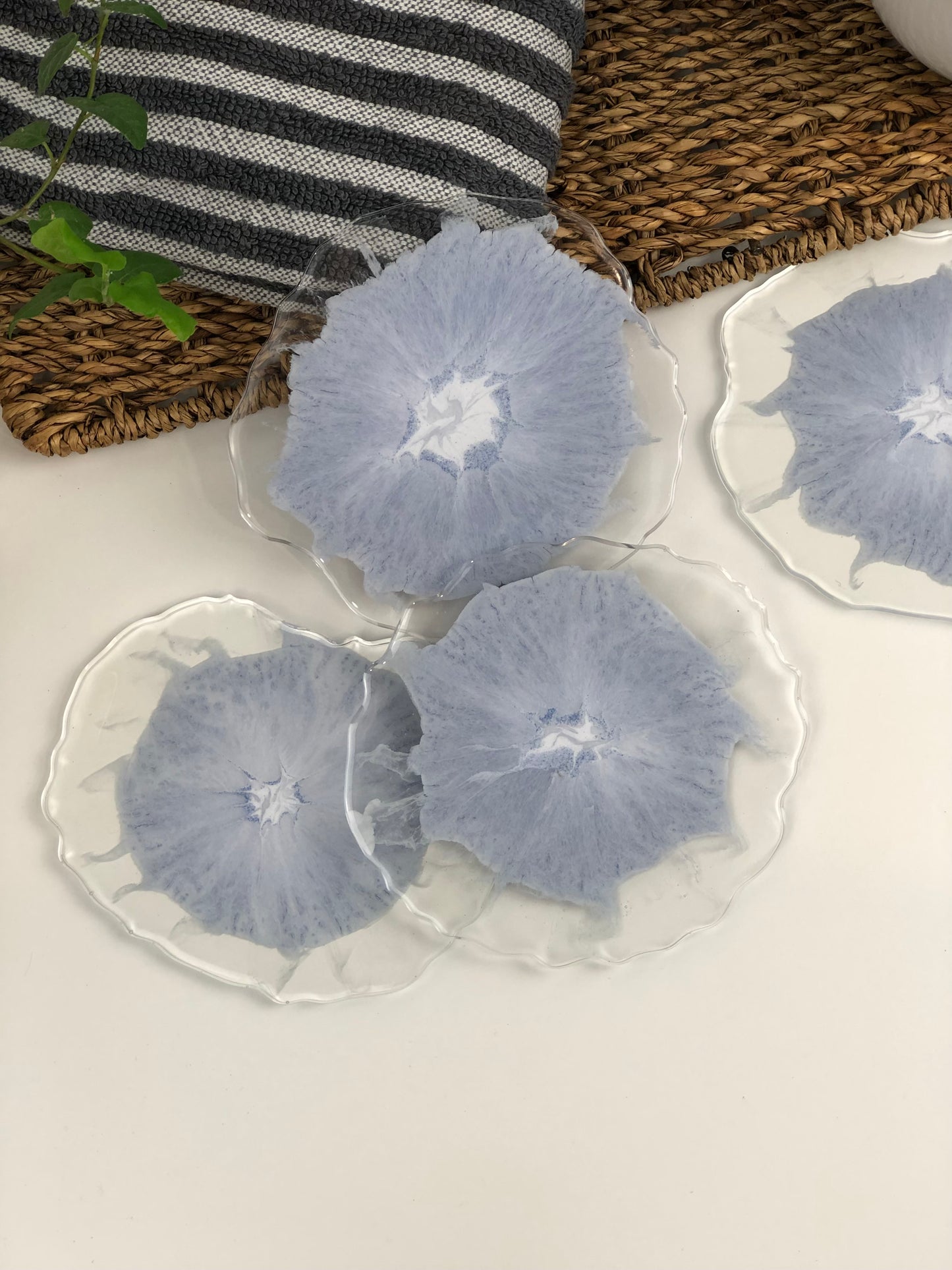 Coasters Geode Sparkly blue and white splodge