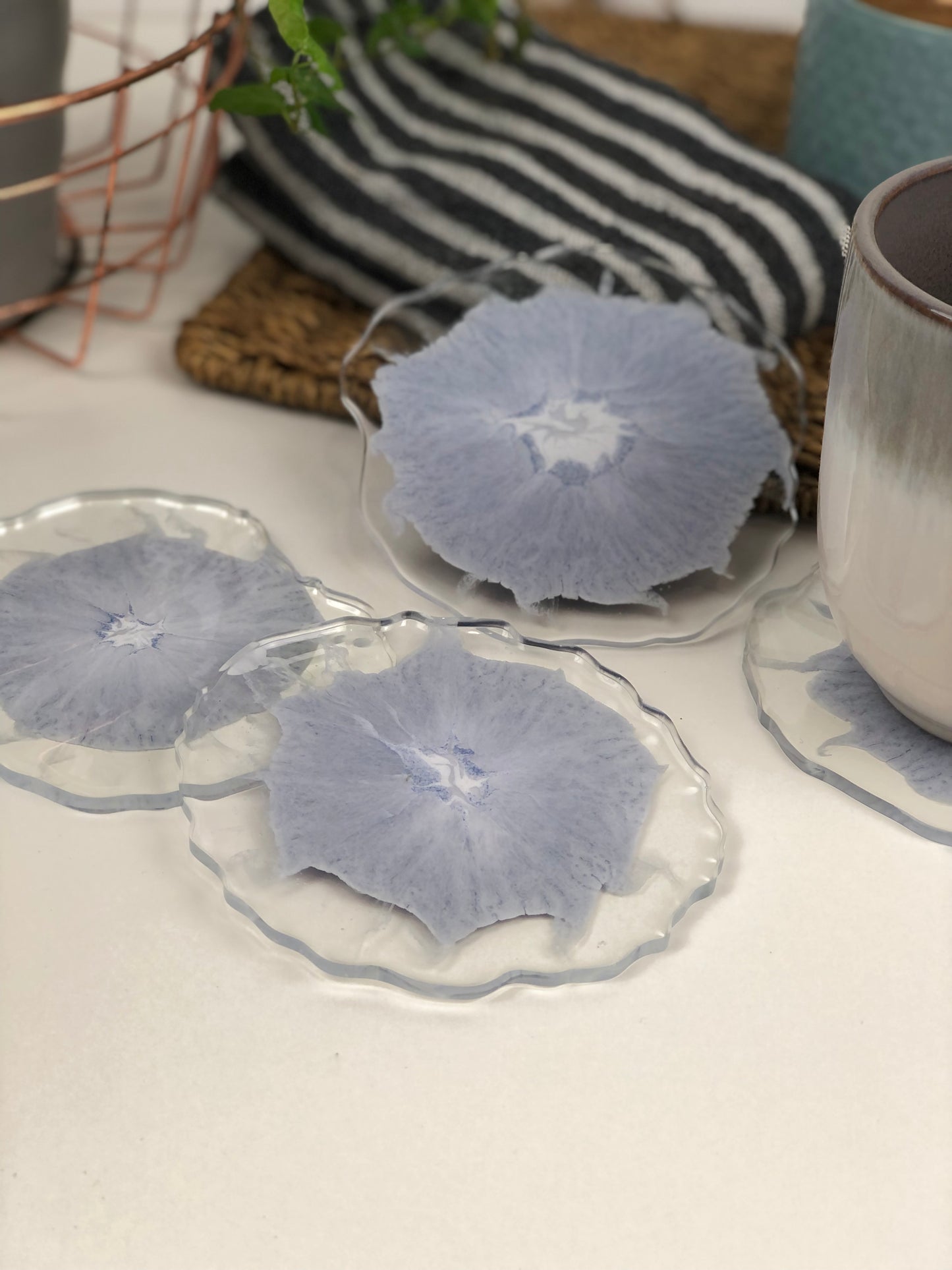 Coasters Geode Sparkly blue and white splodge
