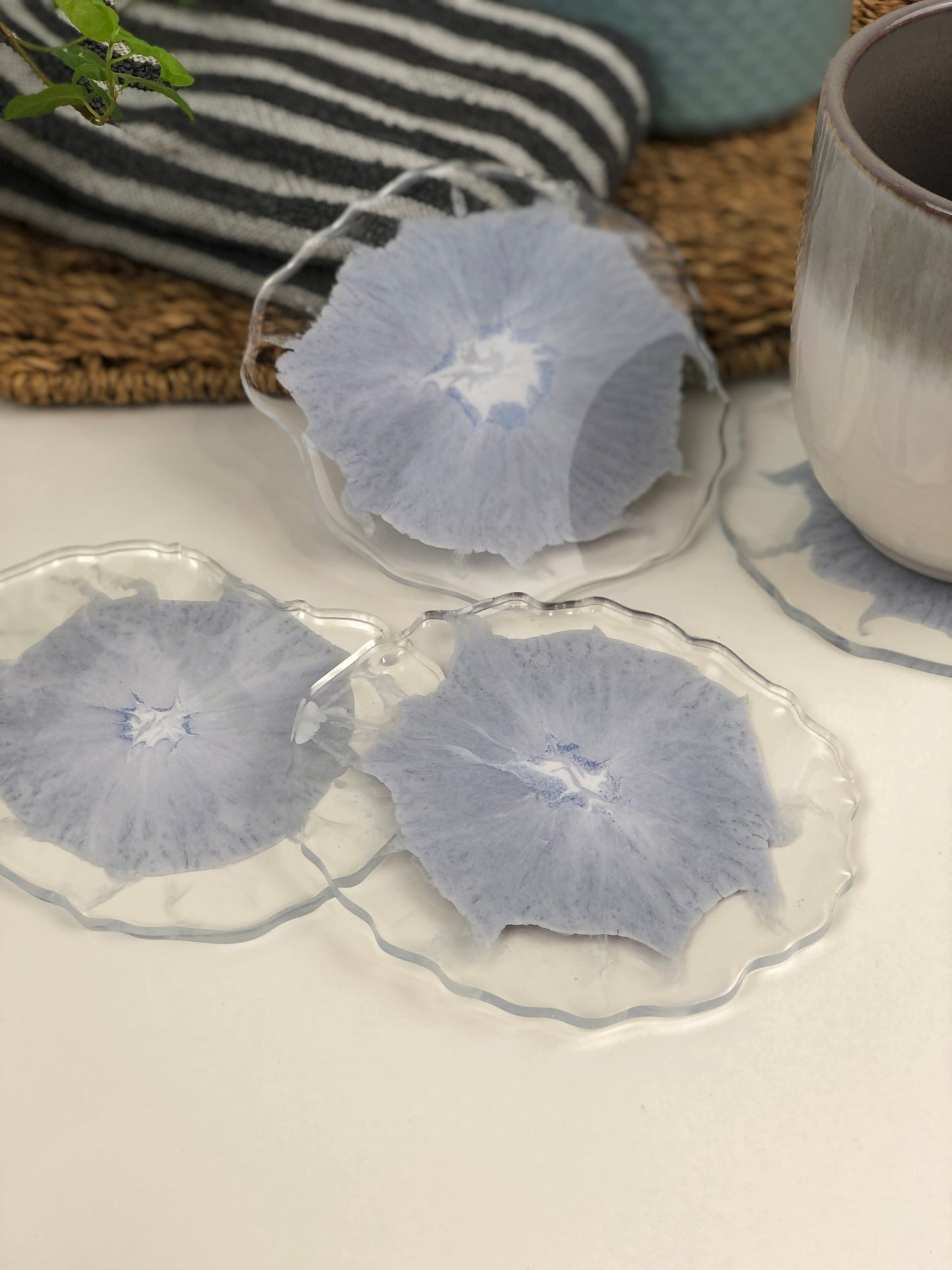 Coasters Geode Sparkly blue and white splodge