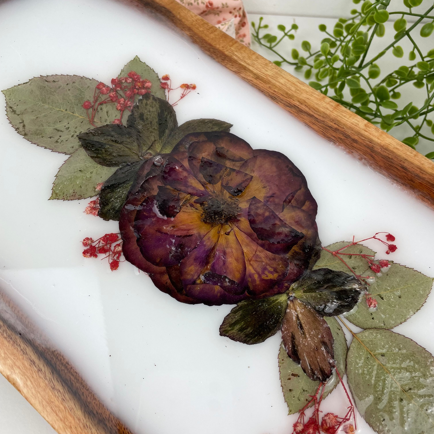 Pressed Flower Resin Charcuterie Board | NZ Made