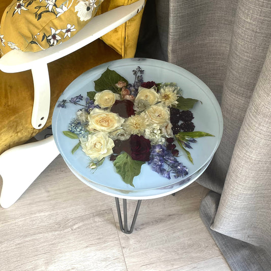 Side table - blue shimmer