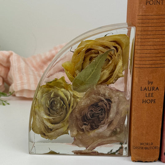 Resin Floral Bookend | Dried Flowers | NZ Made