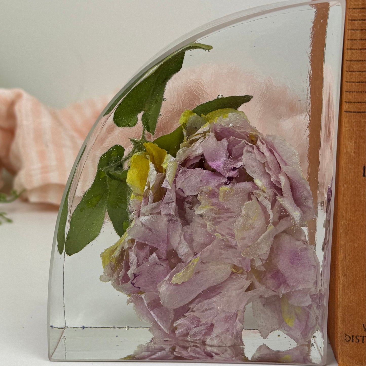 Resin Floral Bookend | Dried Flowers | NZ Made