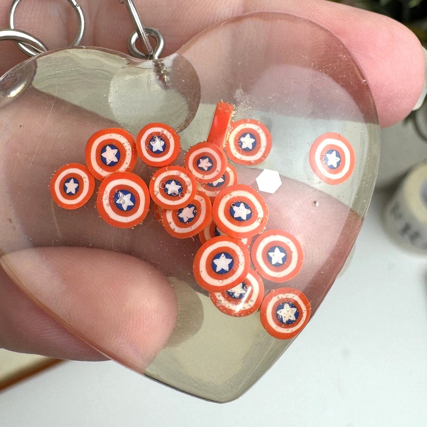 Heart Shaped Resin Keyring