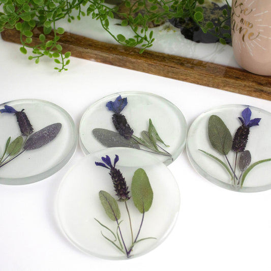 Coasters Round Pressed flower