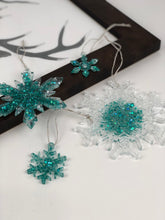 Load image into Gallery viewer, Decorations Christmas green glitter 4 piece set
