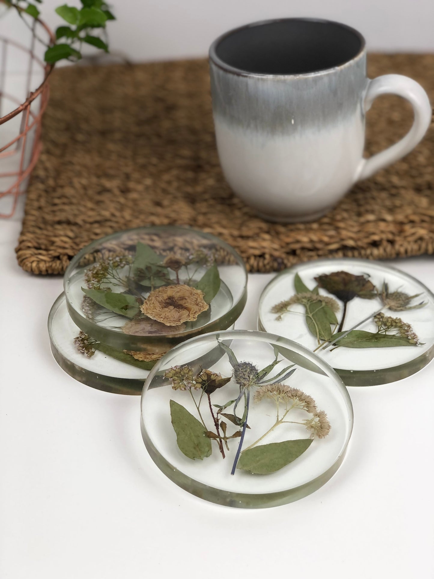 Coasters Round Pressed flower