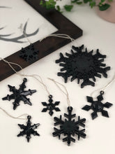 Load image into Gallery viewer, Decorations Christmas dark grey glitter 6 piece set
