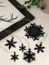 Load image into Gallery viewer, Decorations Christmas dark grey glitter 6 piece set
