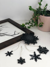 Load image into Gallery viewer, Decorations Christmas dark grey glitter 5piece set
