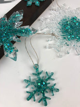 Load image into Gallery viewer, Decorations Christmas green glitter 4 piece set
